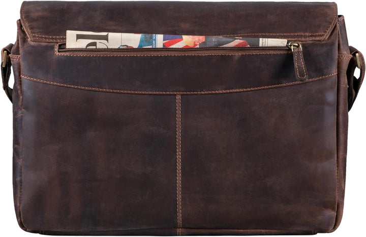 STILORD 'Marvin' Ledertasche Umhängetasche Modernes Vintage Design 15.6 Zoll Laptoptasche grosse Uni