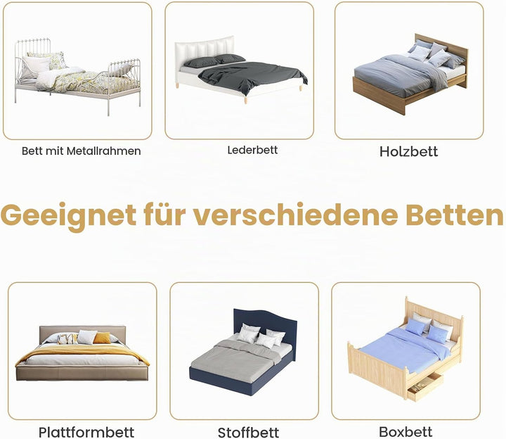 LIFEZEAL 152 cm Bettgitter, Klappbares Sicherheitsgitter mit Gurten, Bett Rausfallschutz Schutzgitte