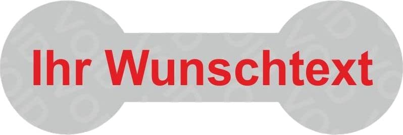 VOID Sicherheitsetiketten"IHR WUNSCHTEXT" auf Rolle - 60 x 20 mm (Rot - 100 Stück), Rot - 100 Stück