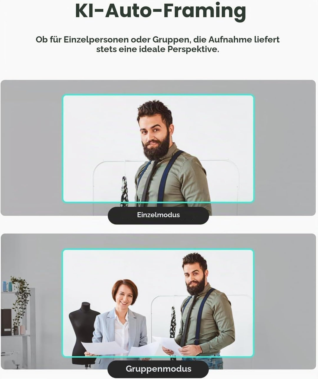 OBSBOT Meet SE 1080P 100FPS Webcam für PC, USB-Webcam mit AI-Tracking, Mikrofon, Stativ, gestaffelte