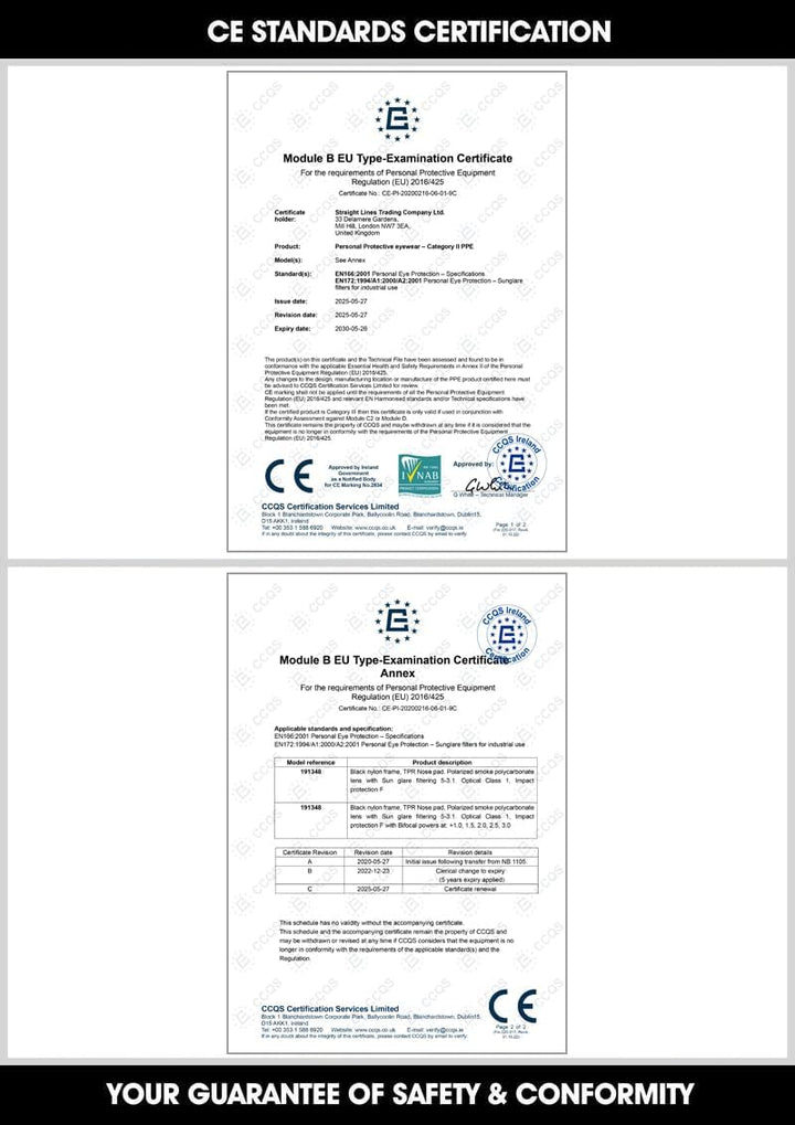 voltX ‘CONSTRUCTOR’ POLARISIERT Bifokale Lesen Schutzbrille, (+2.5 Dioptrie) EN166F zertifiziert/Spo