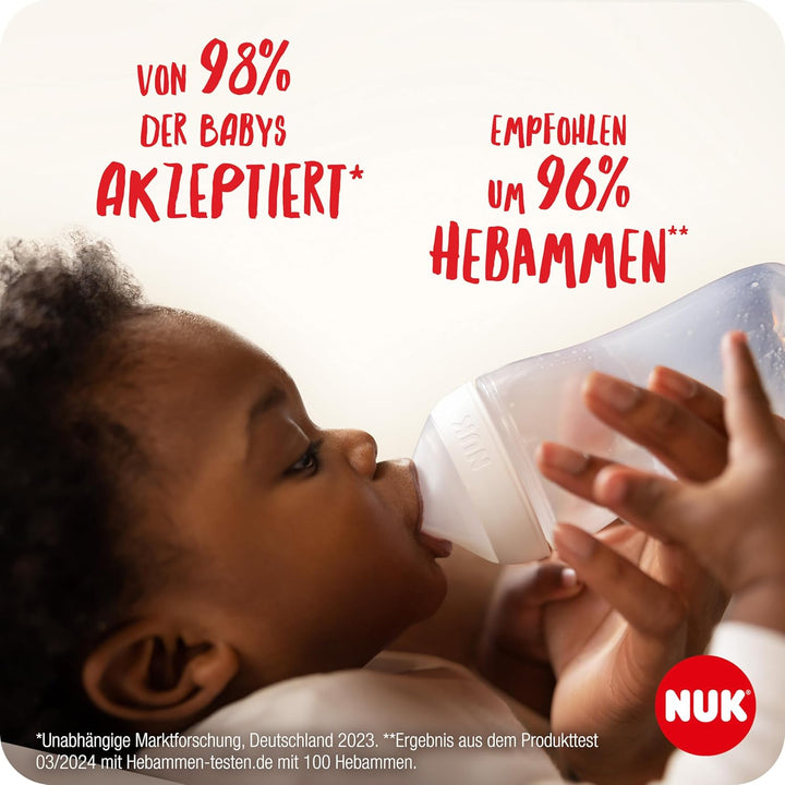NUK Perfect Match Babyflaschenset | Ab 3 Monate | Passt sich dem Baby an | Temperature Control | Ant