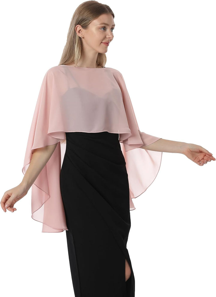 Damen Chiffon-umhang001 Pashmina-Schal Einheitsgrösse Roségold, Einheitsgrösse Roségold