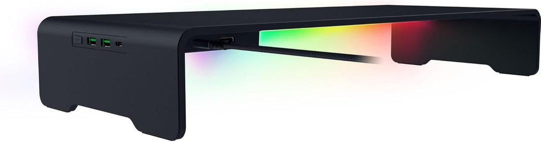 Razer Monitor Stand Chroma - Aluminium Monitor Ständer mit 4-fach-USB-C Hub mit Chroma RGB (50cm x 2