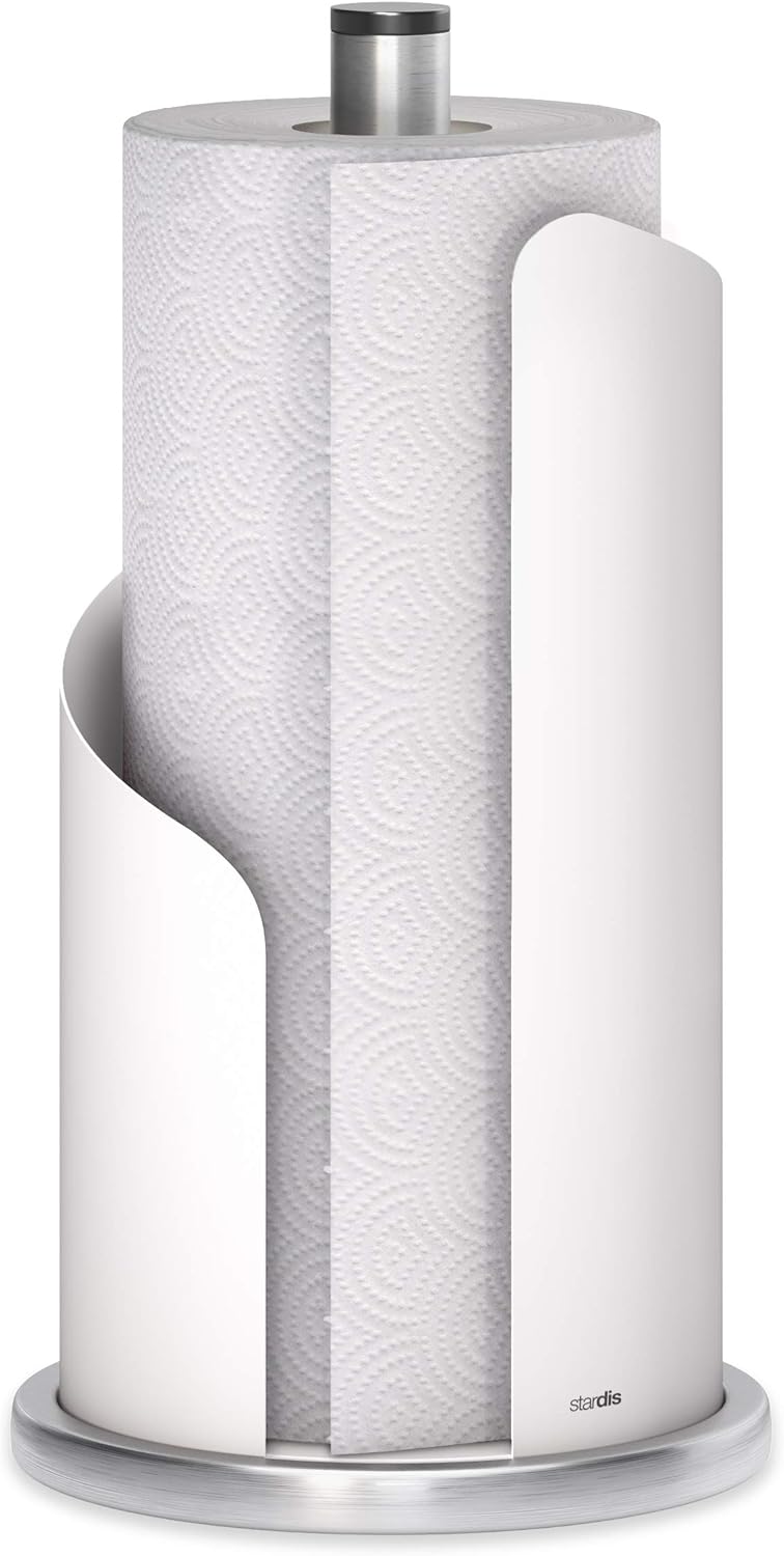 stardis Küchenrollenhalter, Edelstahl/matt beschichtet Ø 15 cm Rollenhalter (Weiss), Weiss