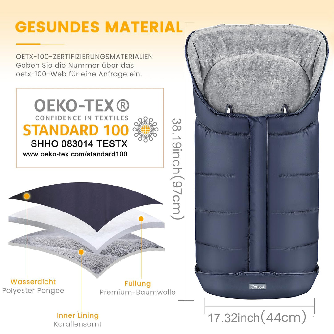 Orzbow Fusssack für Kinderwagen Buggy,Baby Fusssack Schlafsack,Babyfusssack für Babyschale,Winterfus
