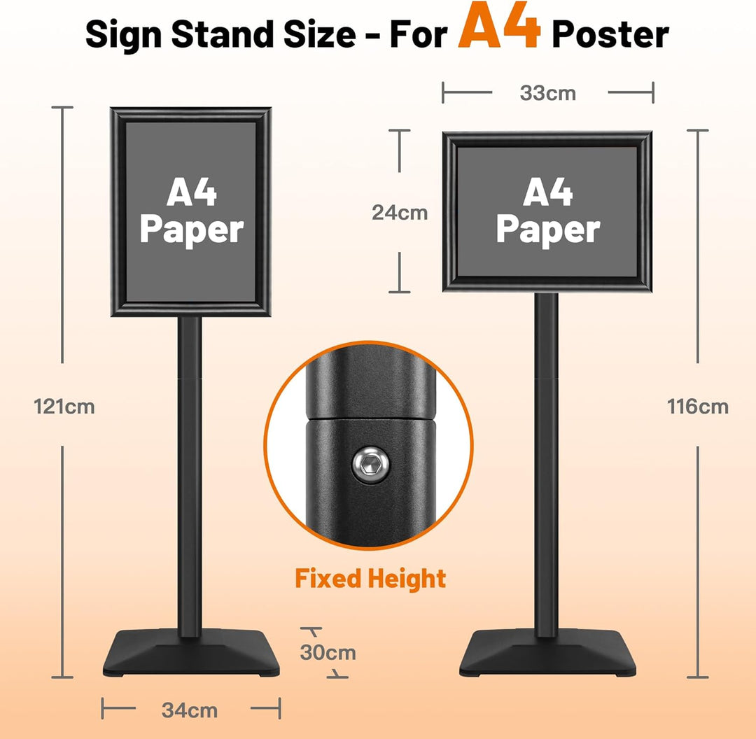 VAIIGO Heavy Duty Sign Holder Poster Stand, Adjustable Menu Display Stand Floor Standing Sign Holder