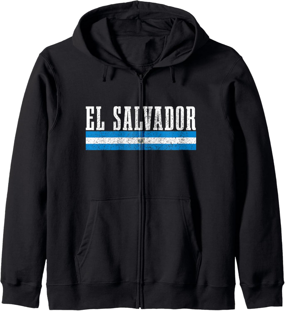 El Salvador Flagge Vintage Souvenir Kapuzenjacke
