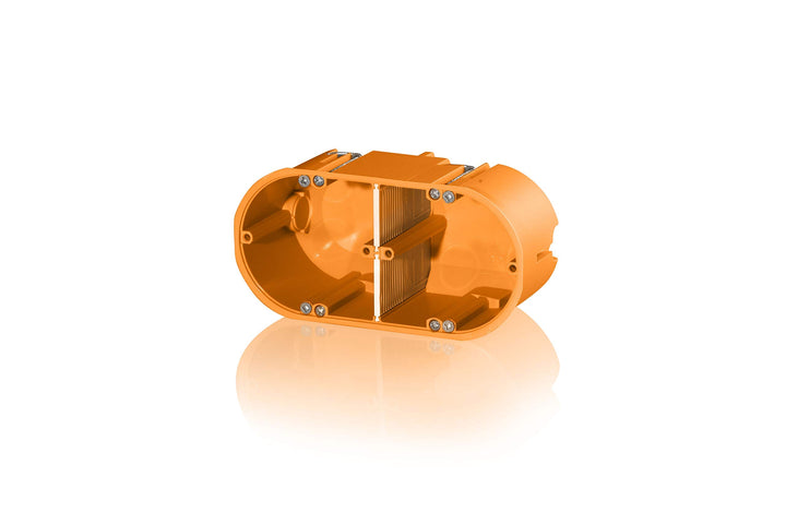 f-tronic Hohlwand-Gerätedose massiv, 2-Fach, 60mm tief, HW20, Inhalt: 10, Stück, Blau