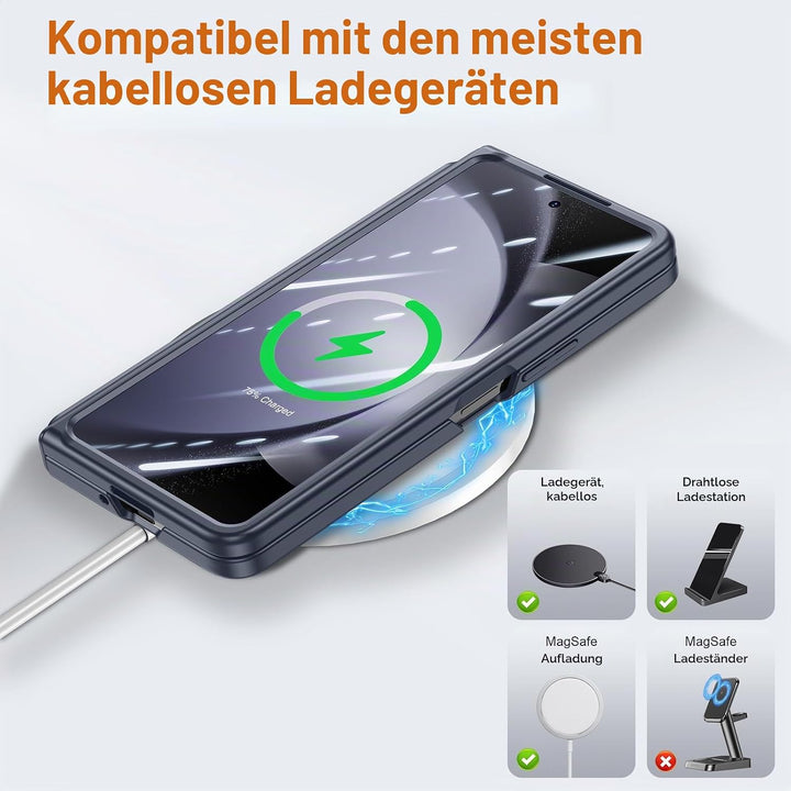spoovcto für Samsung Galaxy Z Fold 5 Hülle mit Slim S Pen Stifthalter &amp; Scharnierschutz, Integrierte