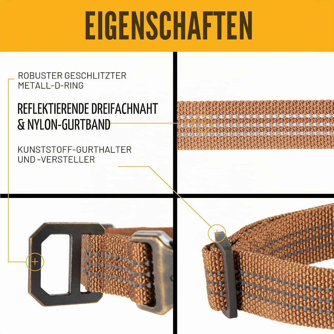 Carhartt Hundehalsband, Messing, gebürstet, Grösse L, Schwarz. Schwarz/gebürstetes Messing Large, Sc