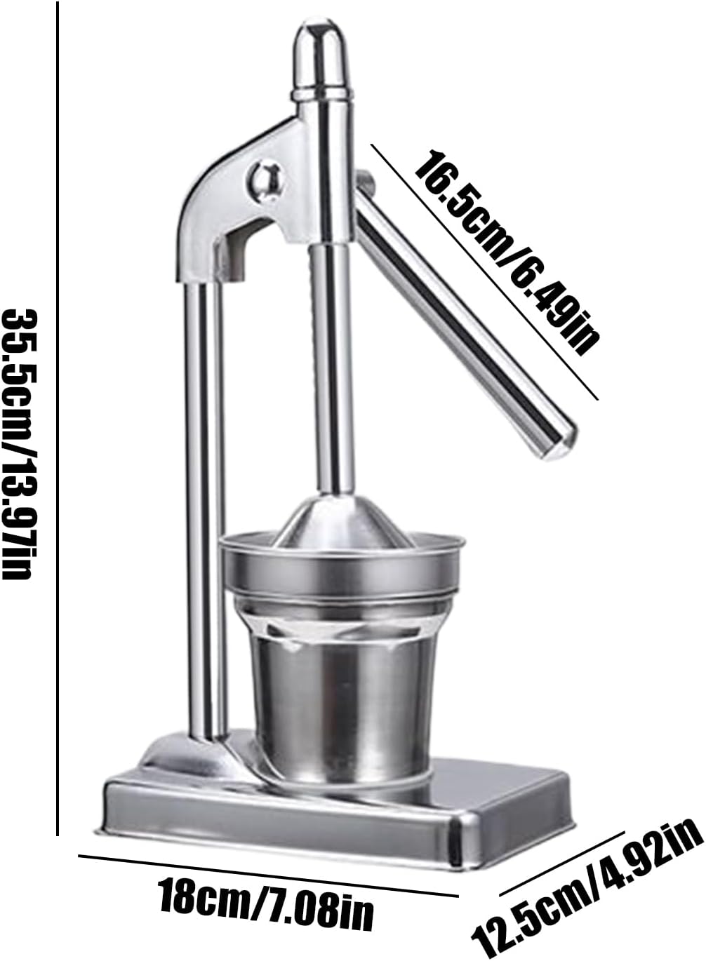 Cast Iron Juicer - Hand Juicer Squeezer, Extra-Large Commercial Grade Manual, Stainless Steel Commer