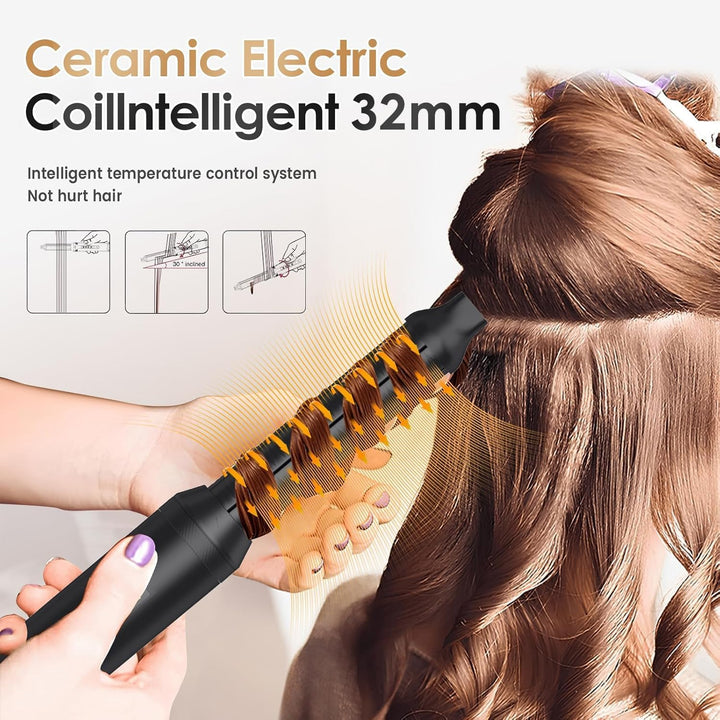 Airstyler Set 5in1, Professioneller Warmluftbürste Set 1400W,Multifunktionaler Hairstyler,Lockenstab