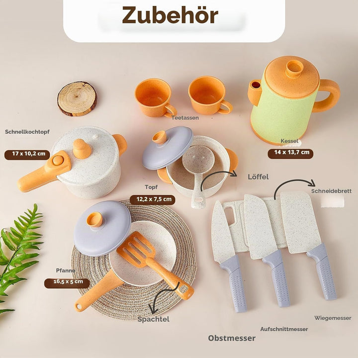 Kinderküche Zubehör, Matschküche Kinder Outdoor, Spielküche Zubehör, Topfset Kochgeschirr, Küchen Sp