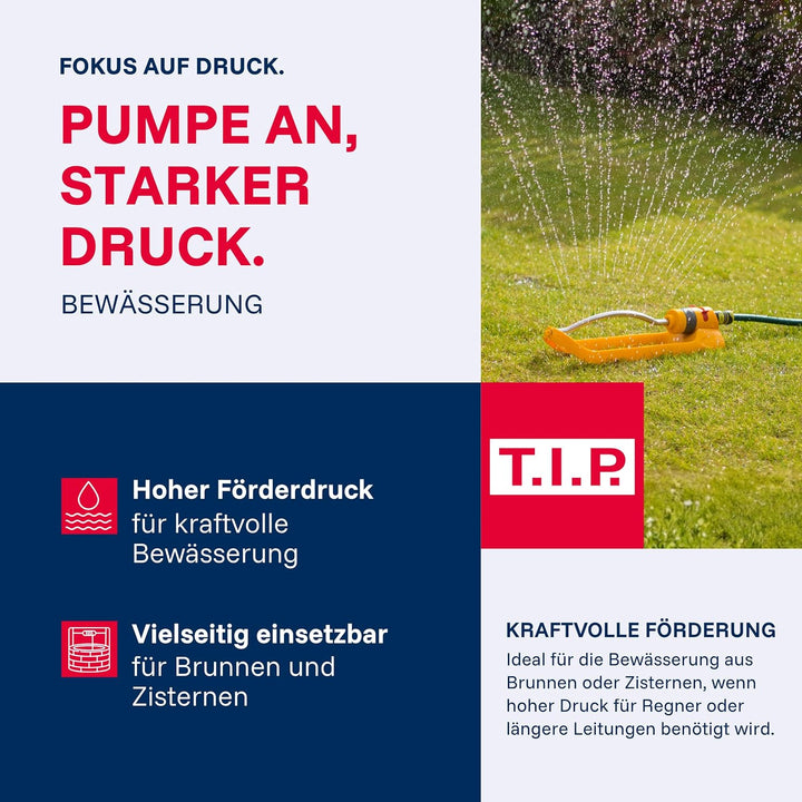 T.I.P. 30136 Tauchdruckpumpe Drain 6000/36 (950 W, max. 6.000 l/h, 34m Förderhöhe, Fremdkörper bis 2