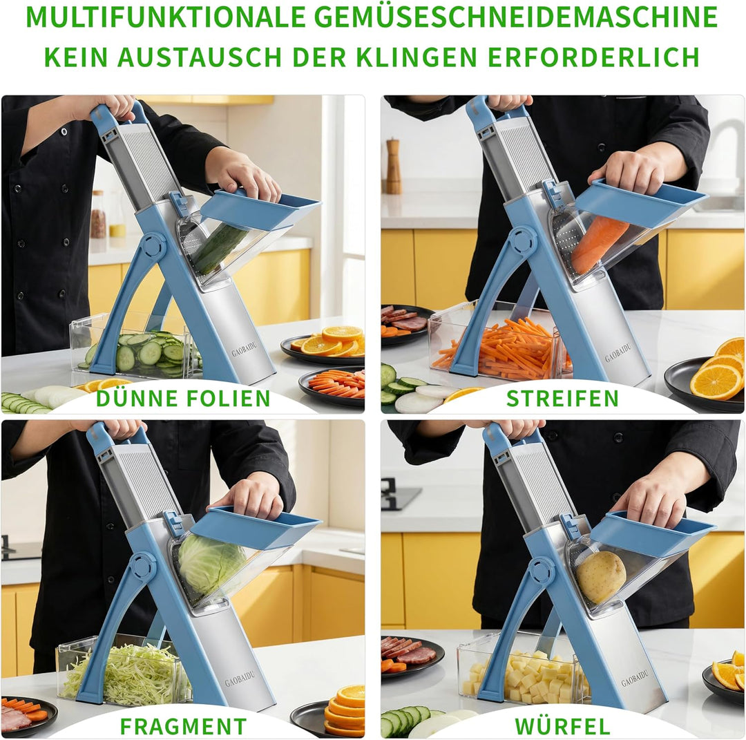 Mandoline Vegetable Slicer Pommesschneider Gurkenhobel，für die Küche, Zerkleinerer, Gemüseschneider
