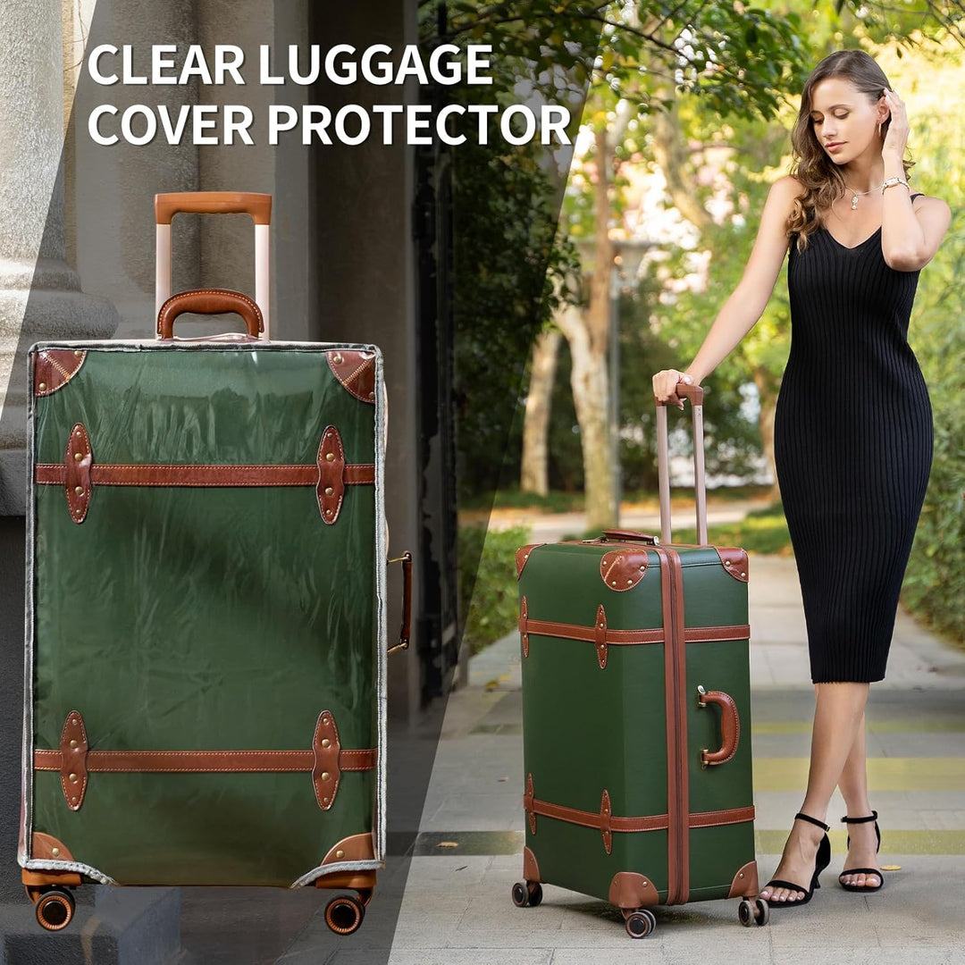 Urecity Vintage Reisekoffer Set 4 Teilig Leicht Retro Lederkoffer Hartschale Trolley Handgepäck Sets