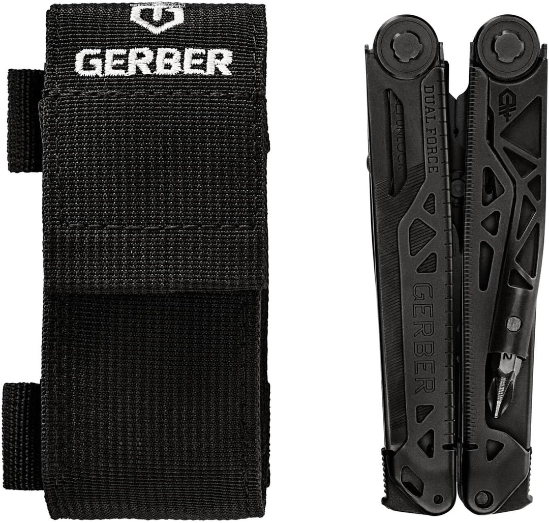 Gerber Multi-Tool mit 12 Funktionen, Dual Force, Inklusive Holster, Mit Einhandöffnung und Frame-Loc
