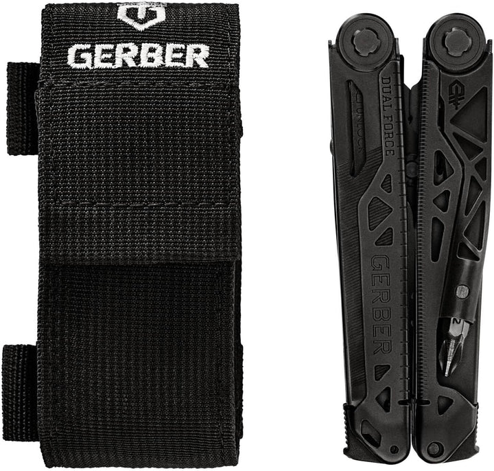 Gerber Multi-Tool mit 12 Funktionen, Dual Force, Inklusive Holster, Mit Einhandöffnung und Frame-Loc