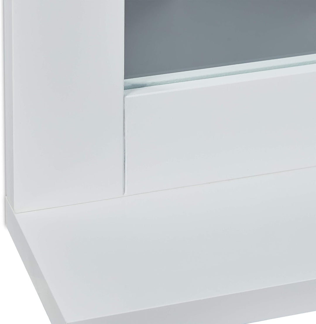 Relaxdays Wandspiegel, mit Ablage, Bad, Wohnzimmer, Flur, eckig, modern, MDF, Badezimmerspiegel, HBT