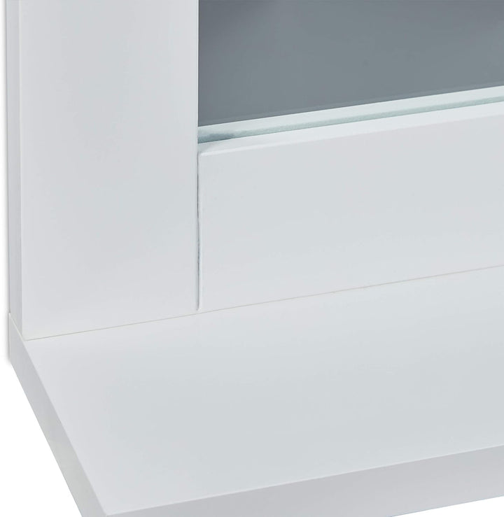 Relaxdays Wandspiegel, mit Ablage, Bad, Wohnzimmer, Flur, eckig, modern, MDF, Badezimmerspiegel, HBT