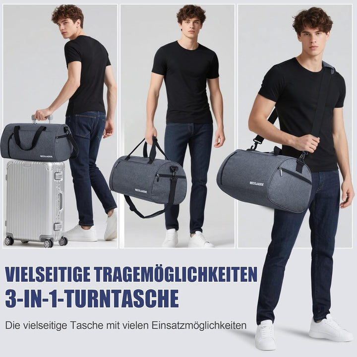 BECOJADDE Sporttaschen für Damen und Herren, 25L Reisetasche Duffel Bag Übernachtungstasche mit Schu