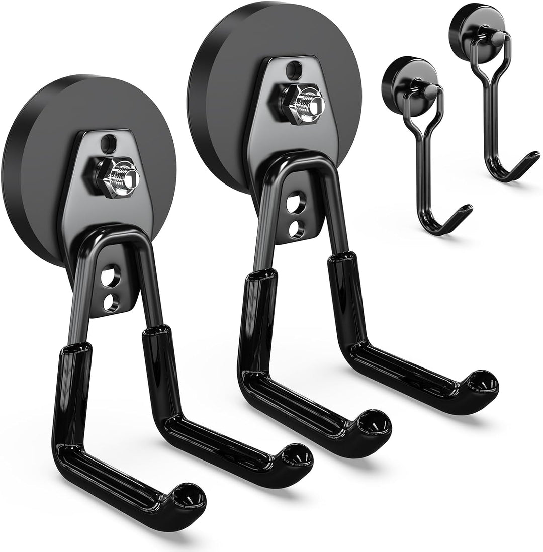3-H 2 Stück Magnetische Haken Sehr Stark Magnethaken 66mm Magnetfuss Garagehaken Doppelhaken für Ger