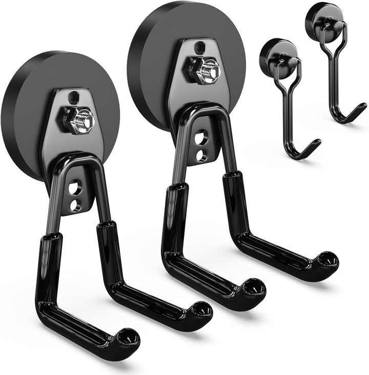 3-H 2 Stück Magnetische Haken Sehr Stark Magnethaken 66mm Magnetfuss Garagehaken Doppelhaken für Ger