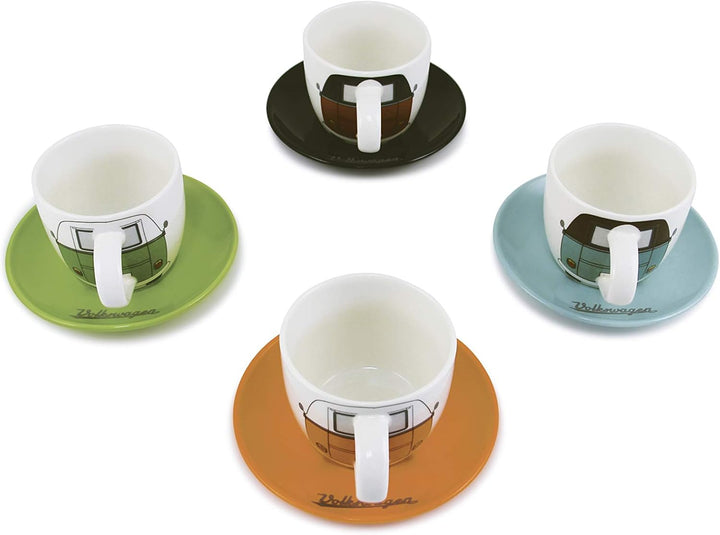 BRISA VW Collection - Volkswagen Keramik Espresso-Tassen-Kaffee-Tee-Cappuccino-Set im T1 Bulli Bus D