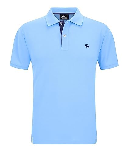 JACKETOWN Polo Shirts Herren Kurzarm Golf Poloshirt Schnelltrocknend Casual Sport Shirt Outdoor Atmu