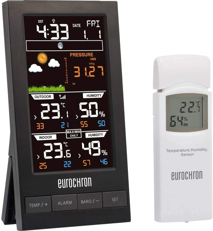 Eurochron EFWS S250 Funk-Wetterstation Vorhersage für 12 bis 24 Stunden Anzahl Sensoren max. 1