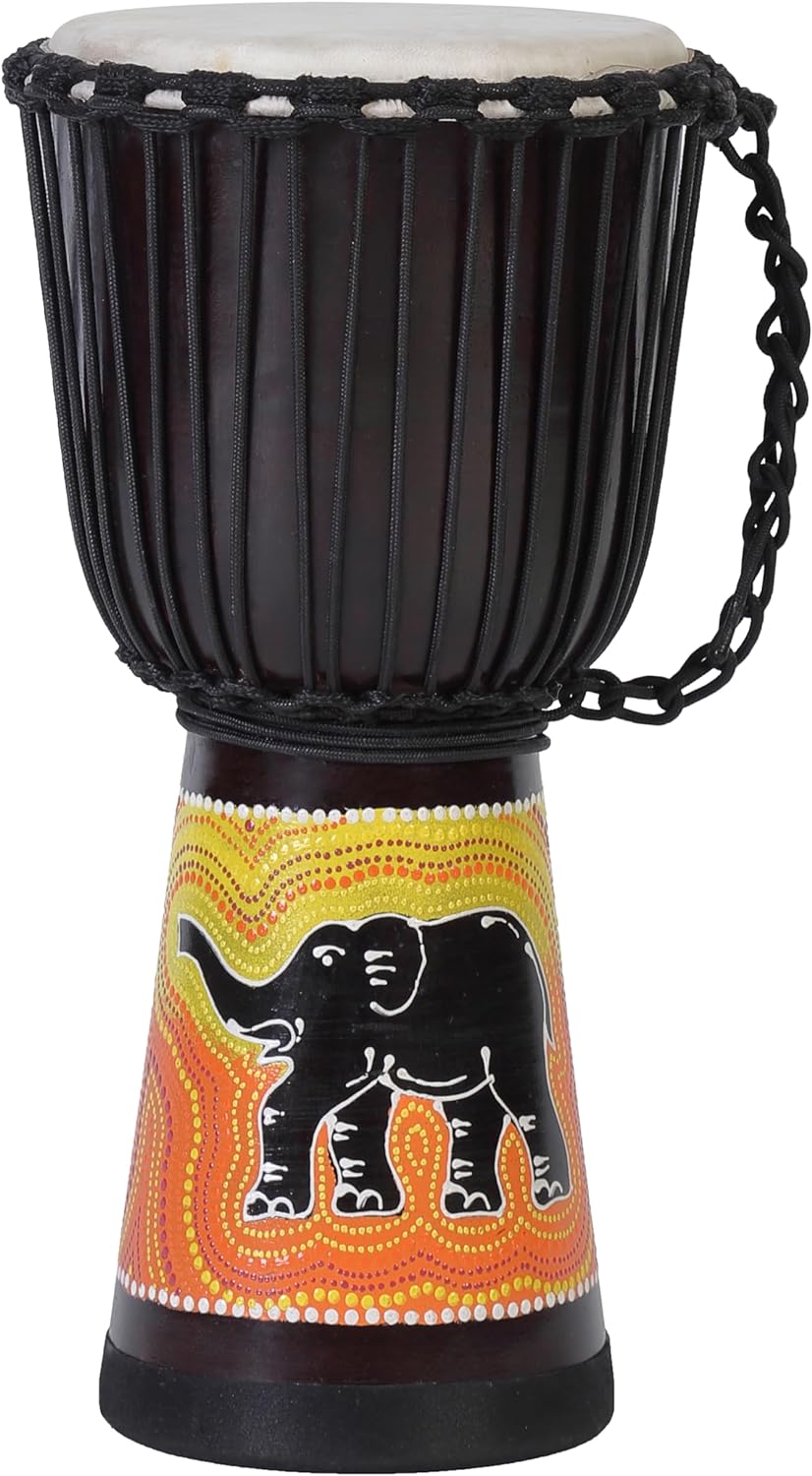 50cm Profi Djembe Trommel Bongo Drum Buschtrommel Percussion Motiv Elefant Afrika Art - (Sehr gutes