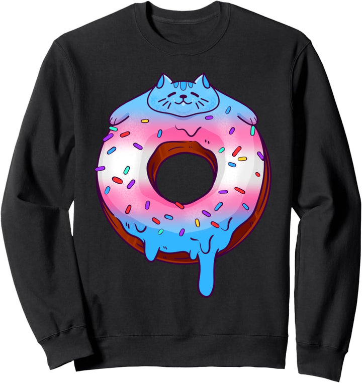 Transgender Katze Transgender Flagge Donat Katze Sweatshirt