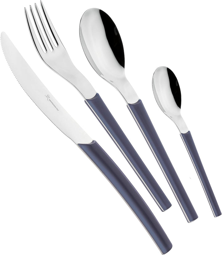 Eme Posaterie Loto Grigio 432 Tafelbesteck aus Edelstahl 18/10, für 6 Personen, 24-teilig