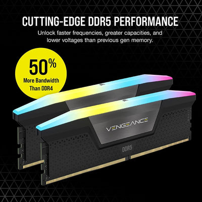 Corsair VENGEANCE RGB DDR5 RAM 64GB (2x32GB) 6000MHz CL40 Intel XMP iCUE Kompatibel Computer Speiche