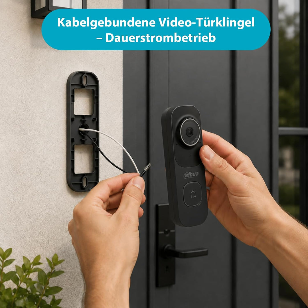 Dahua Video-Türklingel Mit Chime - 2K WLAN Türklingel mit Kamera | 4MP, 120° Weitwinkel, KI-Erkennun