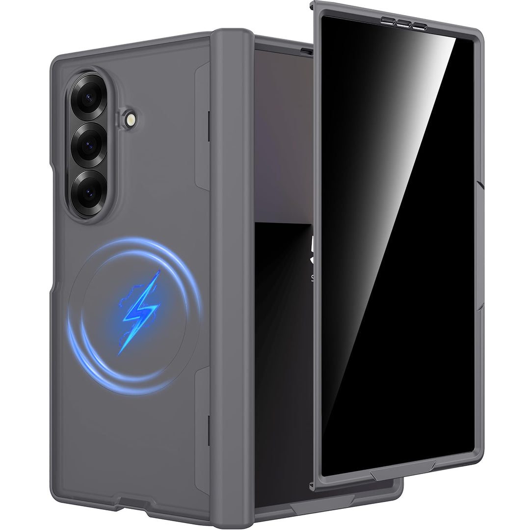 Miimall Kompatibel mit Samsung Galaxy Z Fold 7 Magnetisch Hülle, Anti-SPY Displayschutz & Scharniers