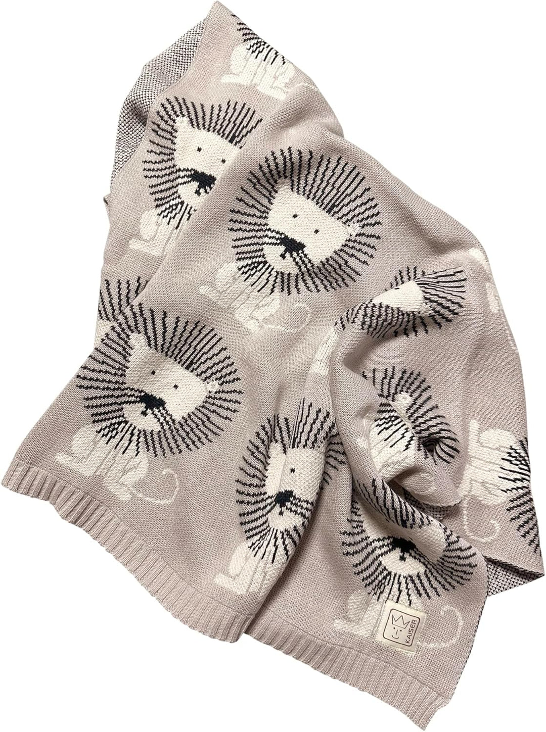 KAISER 65211 LION Babydecke Strick 100% Bio Baumwolle (kbA), atmungsaktive Babydecke, Ganzjährig, Ne