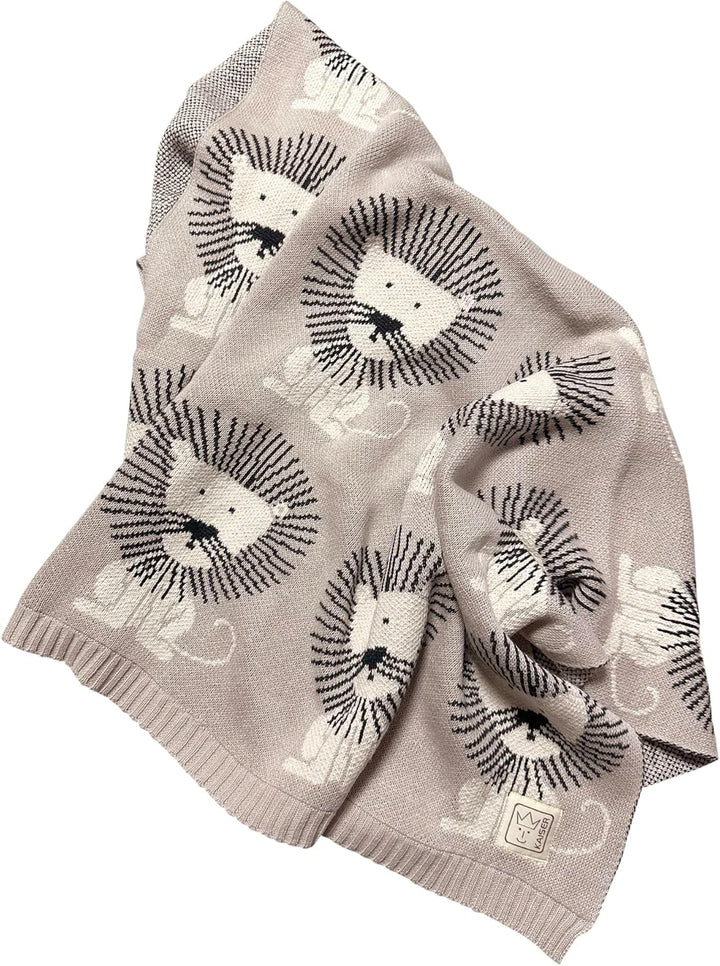 KAISER 65211 LION Babydecke Strick 100% Bio Baumwolle (kbA), atmungsaktive Babydecke, Ganzjährig, Ne