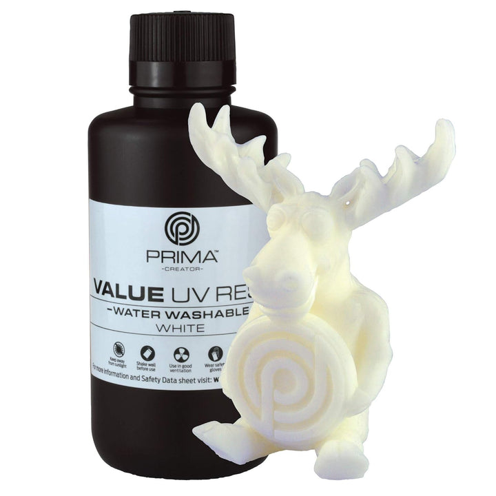 PrimaCreator Value Wasserabwaschbares UV Resin - 500 ml - Weiss, Weiss