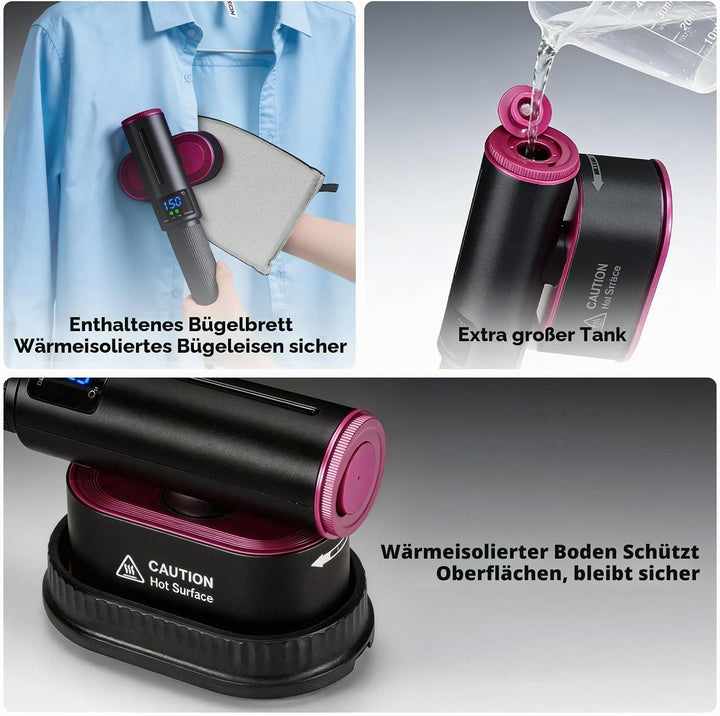 Dampfglätter, 1200W Steamer, Tragbarer &amp; Handlicher Reisedampfglätter, 24 g/min Starke Dampfleistung