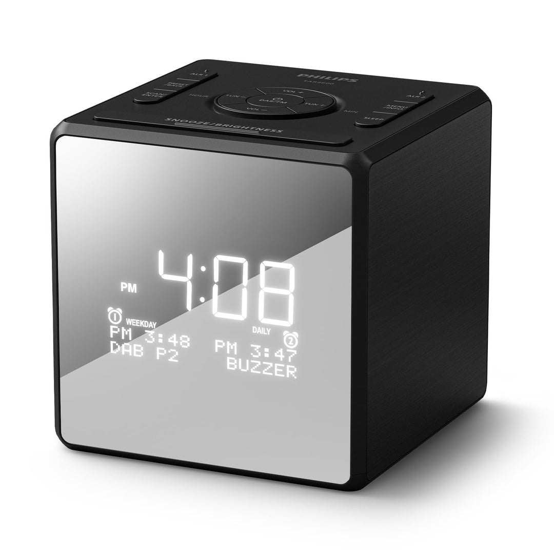 Philips TAR4600 Dual Alarm DAB/FM Radiowecker mit USB-C-Ladeanschluss