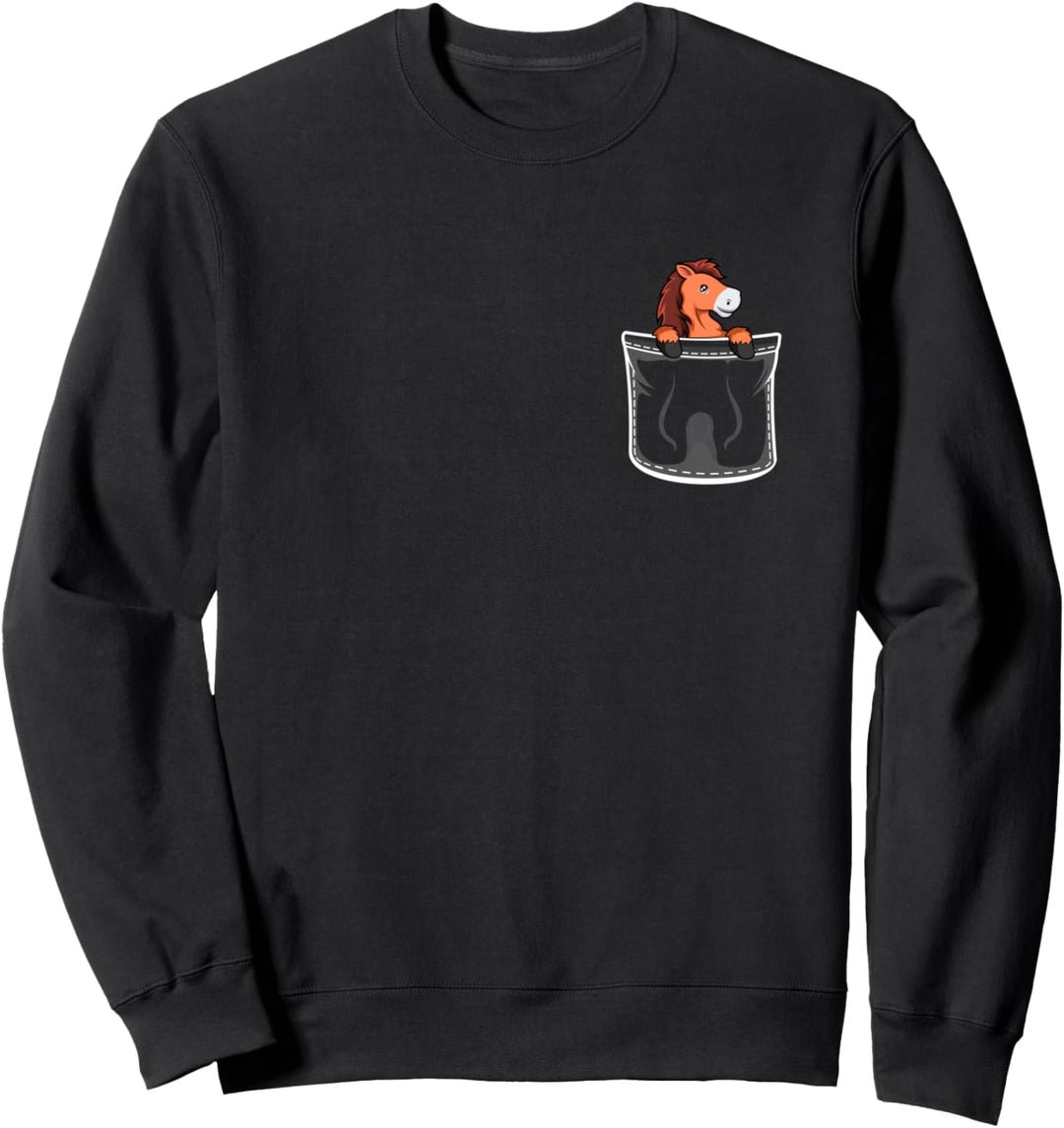 Pferd In Brusttasche Pferde Sweatshirt