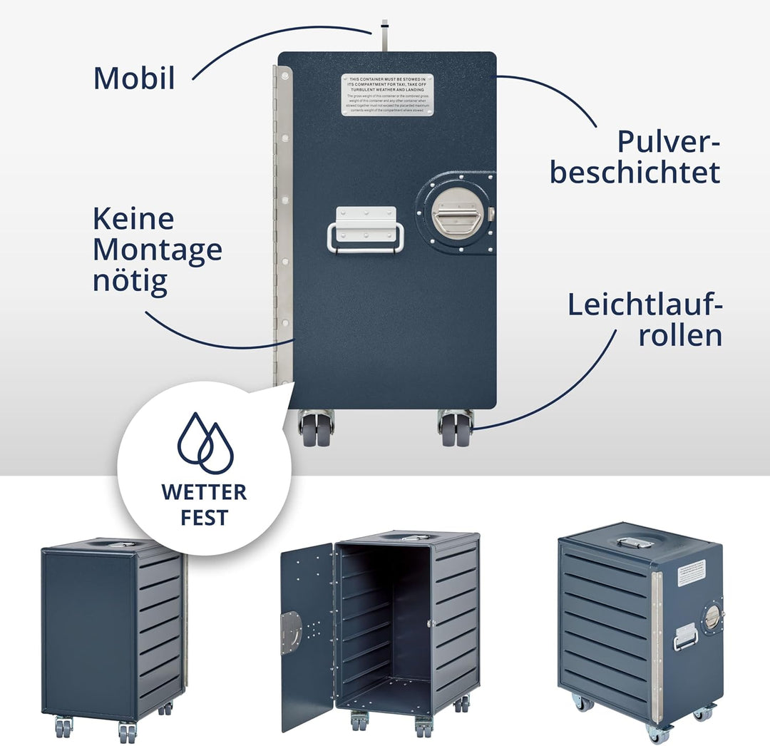 Rollcontainer mit Schubladen, mobiler Aktenschrank, Metallschrank, Schubladenschrank Küche, Druckert