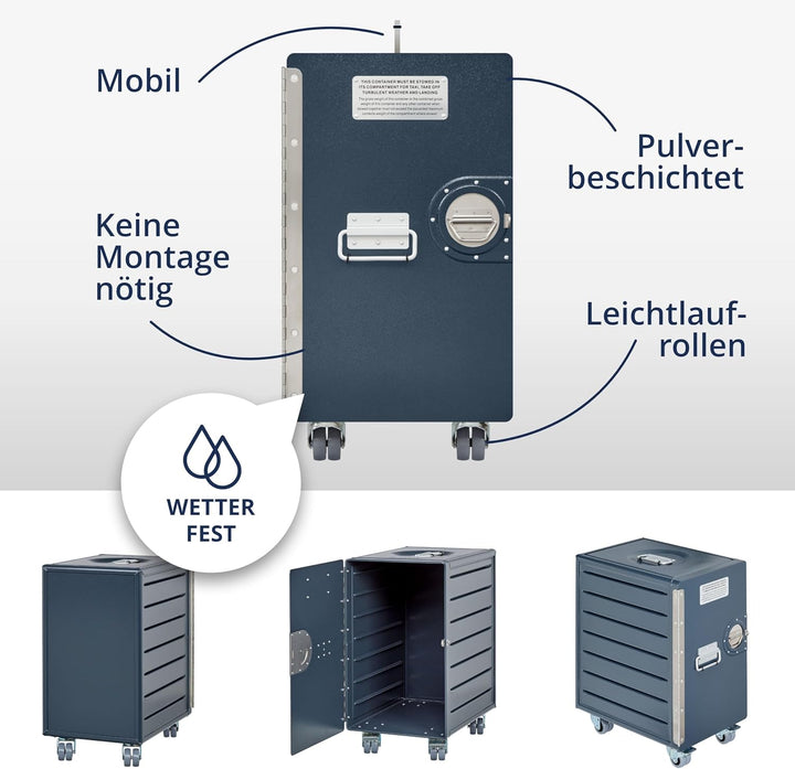 Rollcontainer mit Schubladen, mobiler Aktenschrank, Metallschrank, Schubladenschrank Küche, Druckert