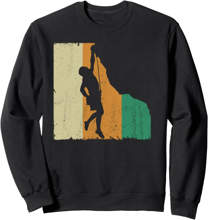 Vintage Retro Klettern Bergsteigen Kletterer Sweatshirt