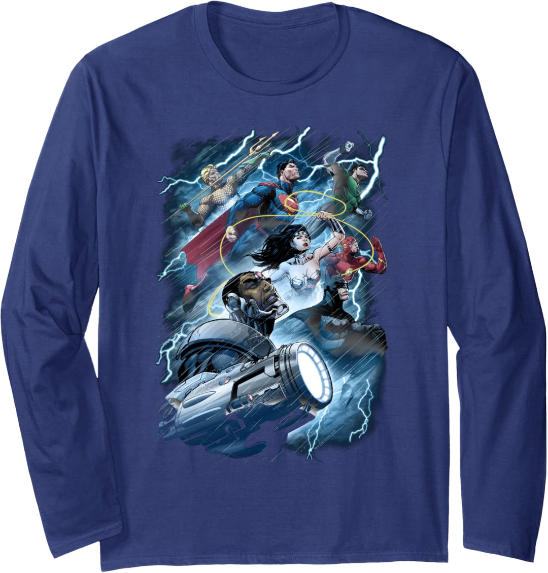 Justice League Ride the Lightening Langarmshirt