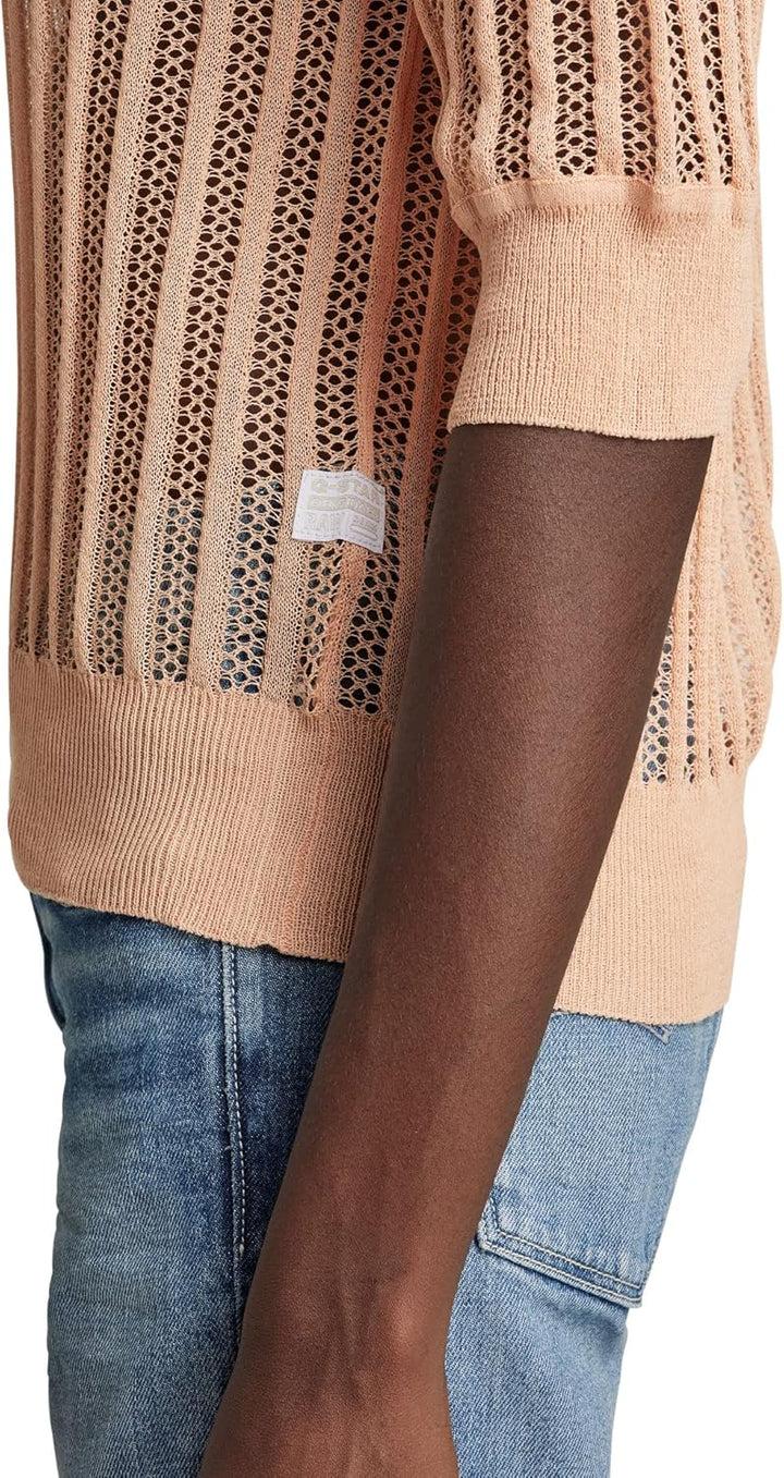 G-STAR RAW Damen Pointelle Knitted Top Knits XS Rosa (Peach Nougat D21656-d140-c962), XS Rosa (Peach