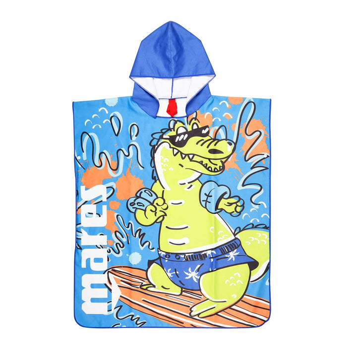 Mares Seaside Poncho Junior, Polyester-Mikrofaser Bademantel Badeponcho Strandtuch Kinder, Krokodil,