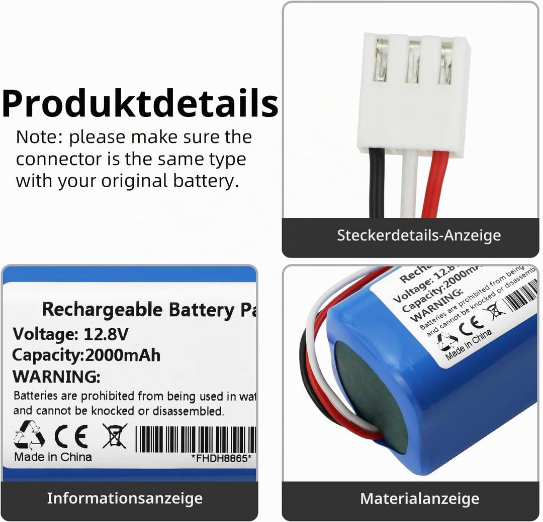 K KYUER 2000mAh Rechargable Saugroboter Akku für Severin Chill RB 7025 RB-7025 RB7022 RB7720 Robot V